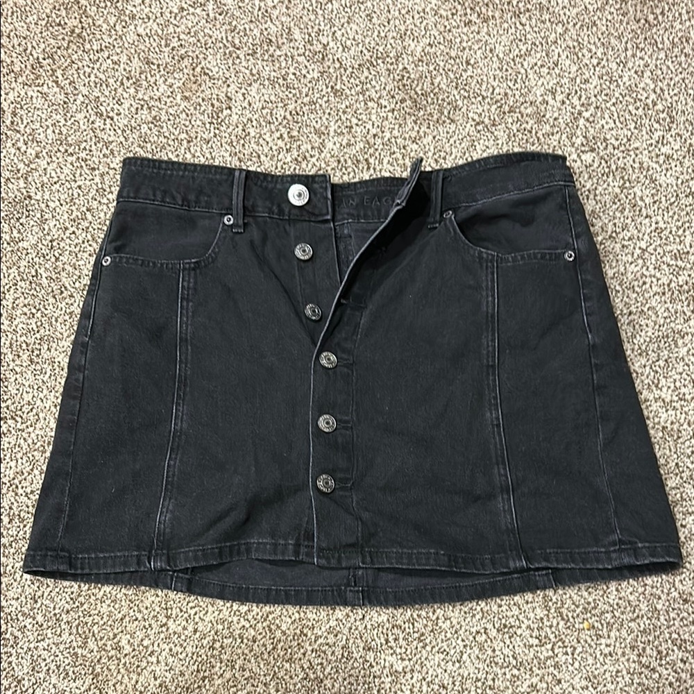 American Eagle Outfitters Black A-line Mini Skirt Casual